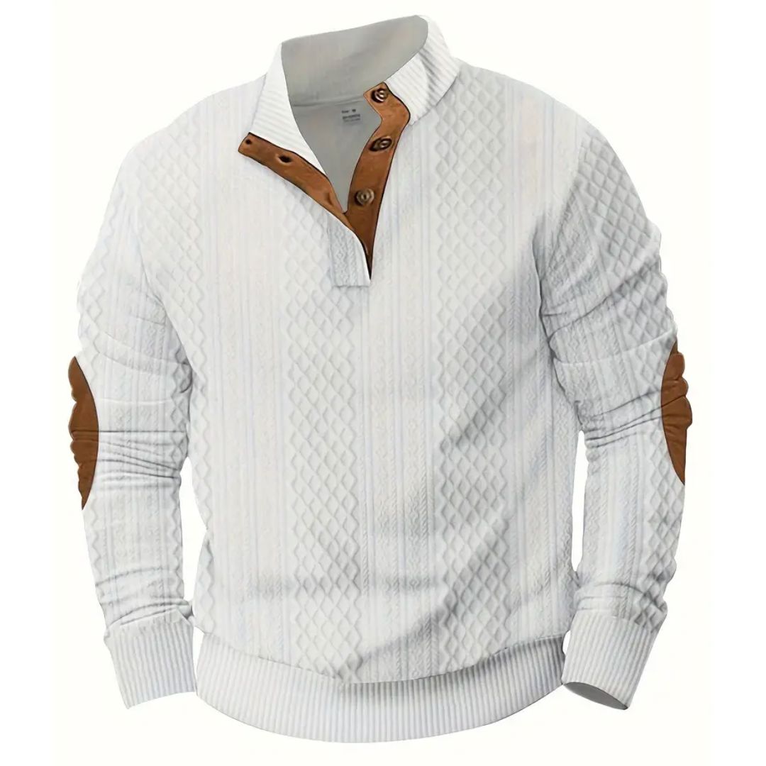 Men's Casual Sweater Men's Casual Sweater | GA Wovany White S 